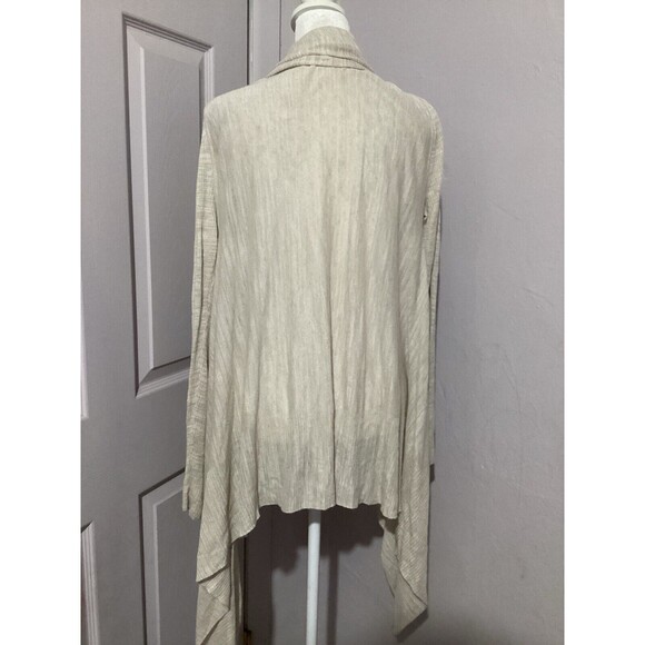 Talbots Beige Linen Blend Lightweight Long Sleeve Open Front Cardigan XL - Picture 3 of 5